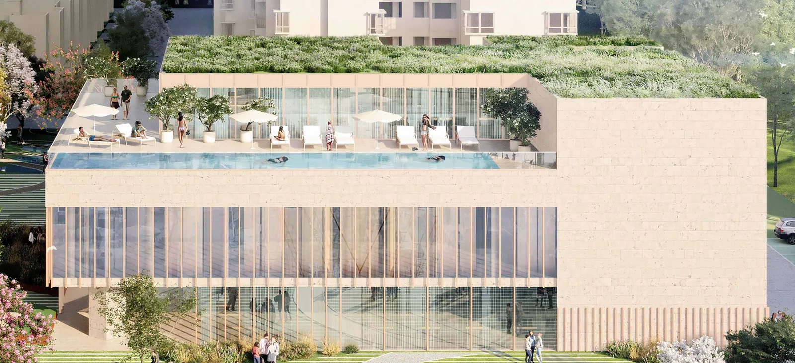 The Black Swan Club with its rooftop swimming pool at Nikoo Homes 8