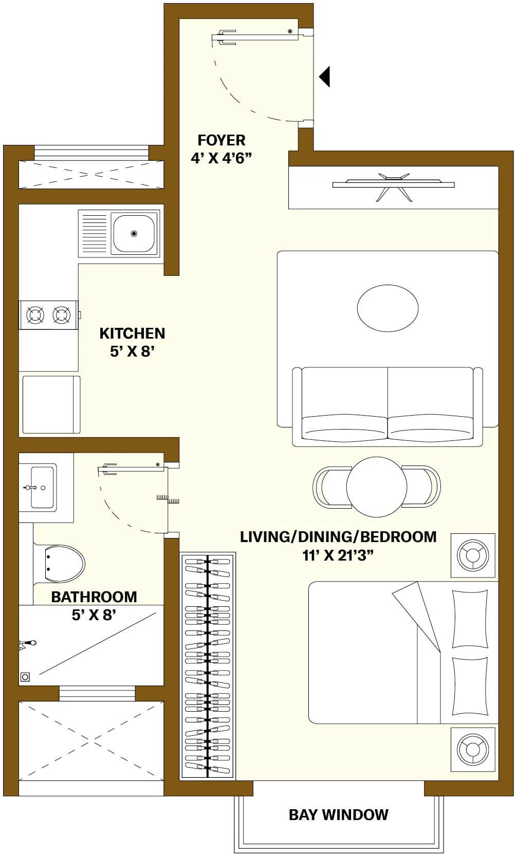 Nikoo Homes 8 Studio · 501 sq ft floor plan