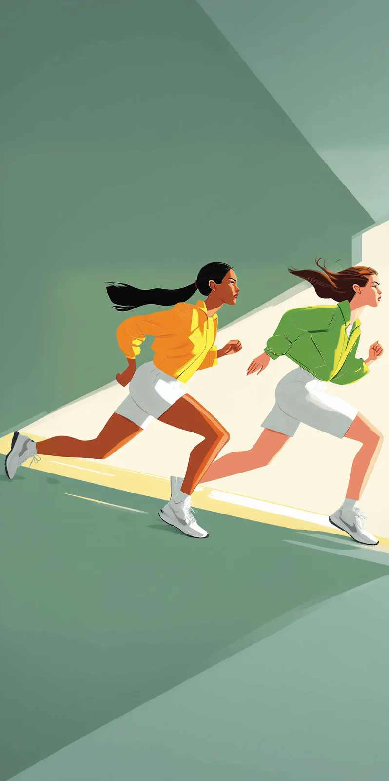 Illustration of residents running on the jogging track